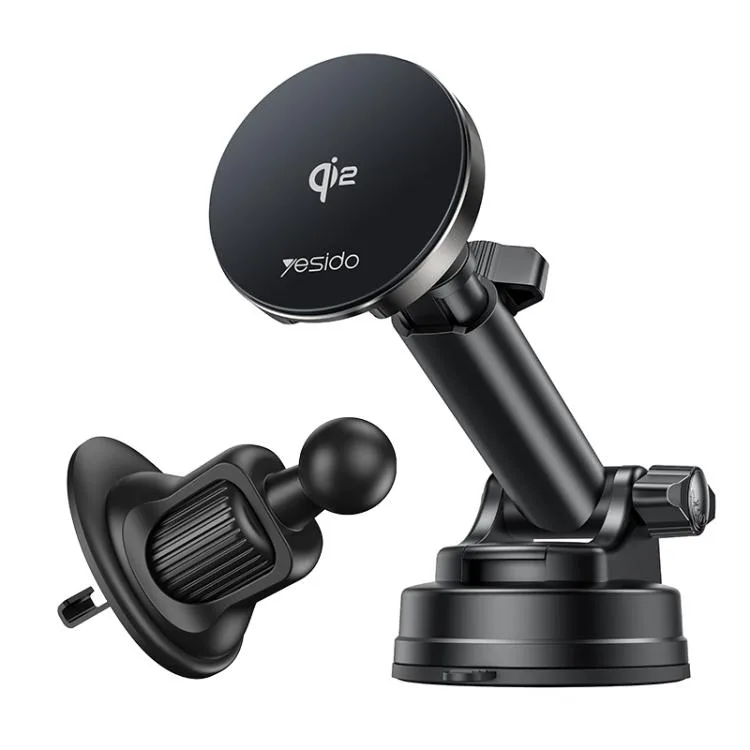 YESIDO CAR AND DESKTOP 2 IN 1 QI2.0 WIRELESS CHARGER BLACK DS30