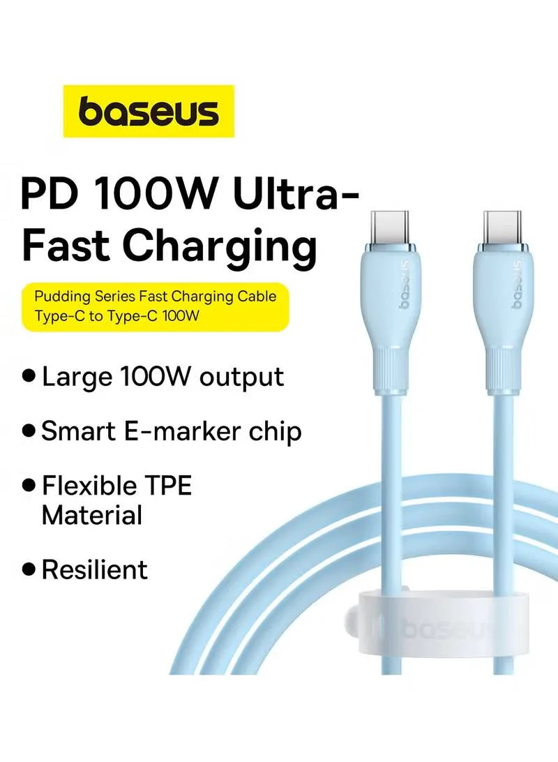 BASEUS PUDDING SERIES FAST CHARGING TYPE C TO TYPE C 100W CABLE 1.2M GALAXY BLUE P10355702311 thumbnail 6