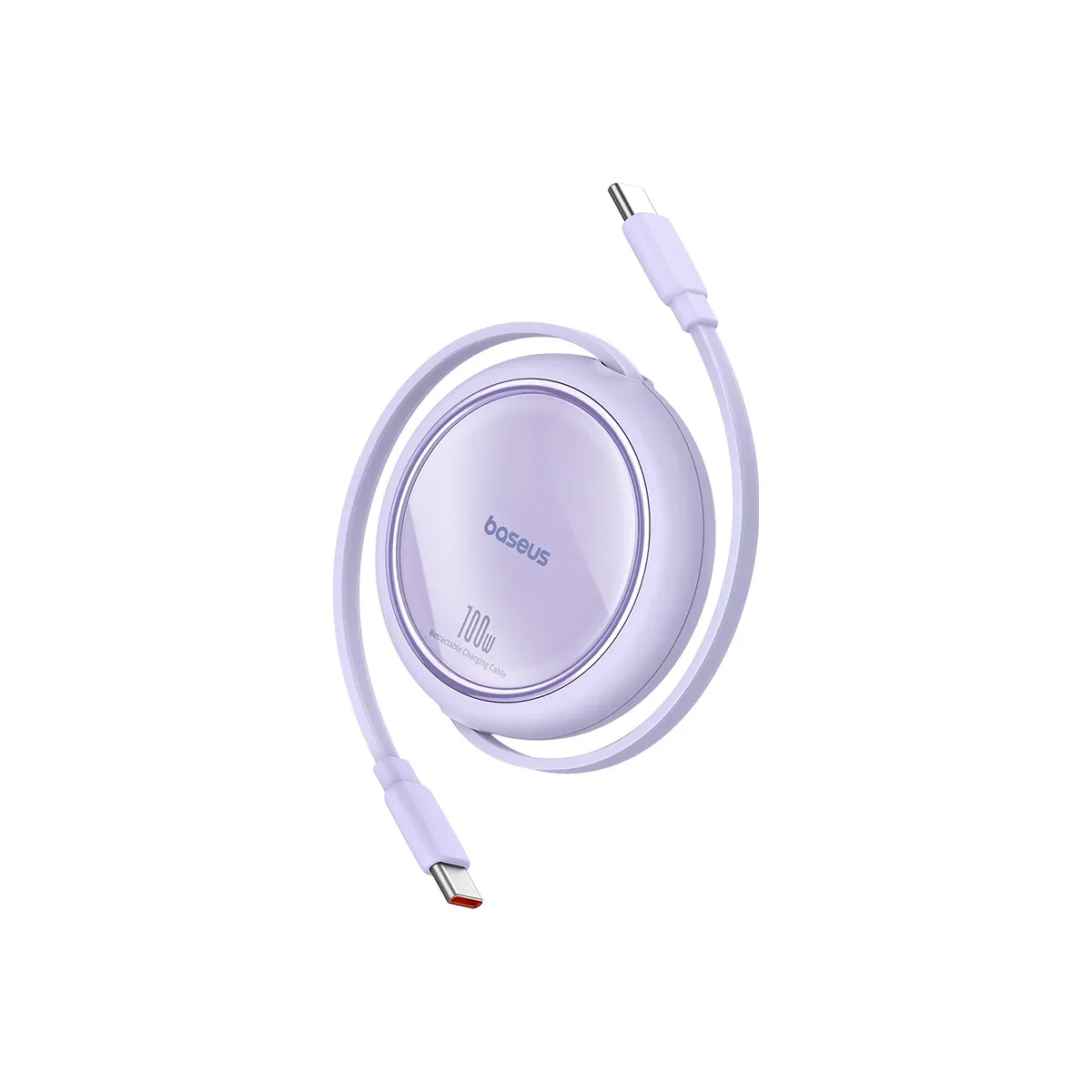 BASEUS FREE2 DRAW MINI RETRACTABLE CHARGING CABLE TYPE C TO TYPE C 100W 1M PURPLE P10364500511