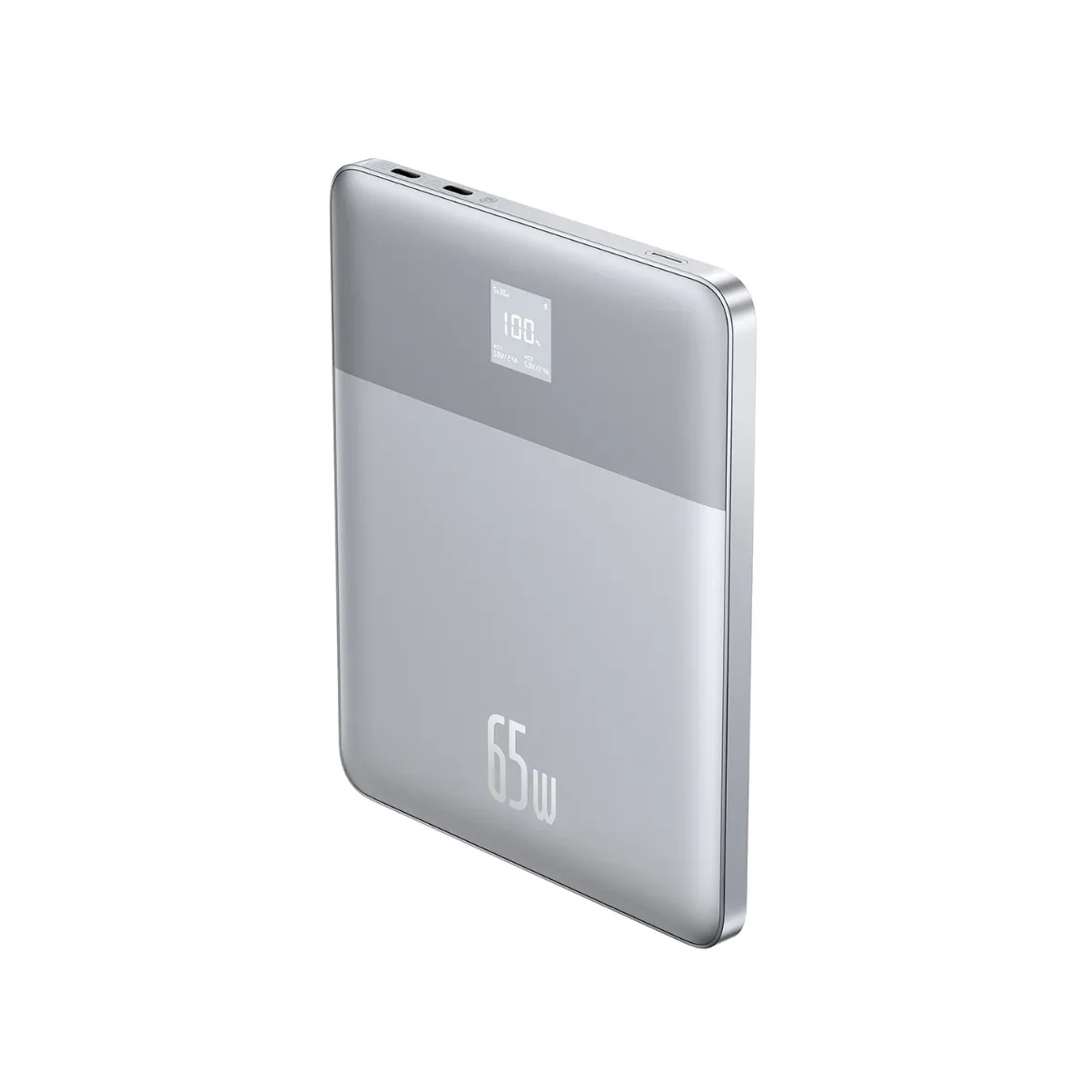 BASEUS BLADE 2 FAST CHARGING POWER BANK WITH DIGITAL DISPLAY INTELLIGENT EDITION 12000MAH 65W HORIZON SILVER P10063801S13