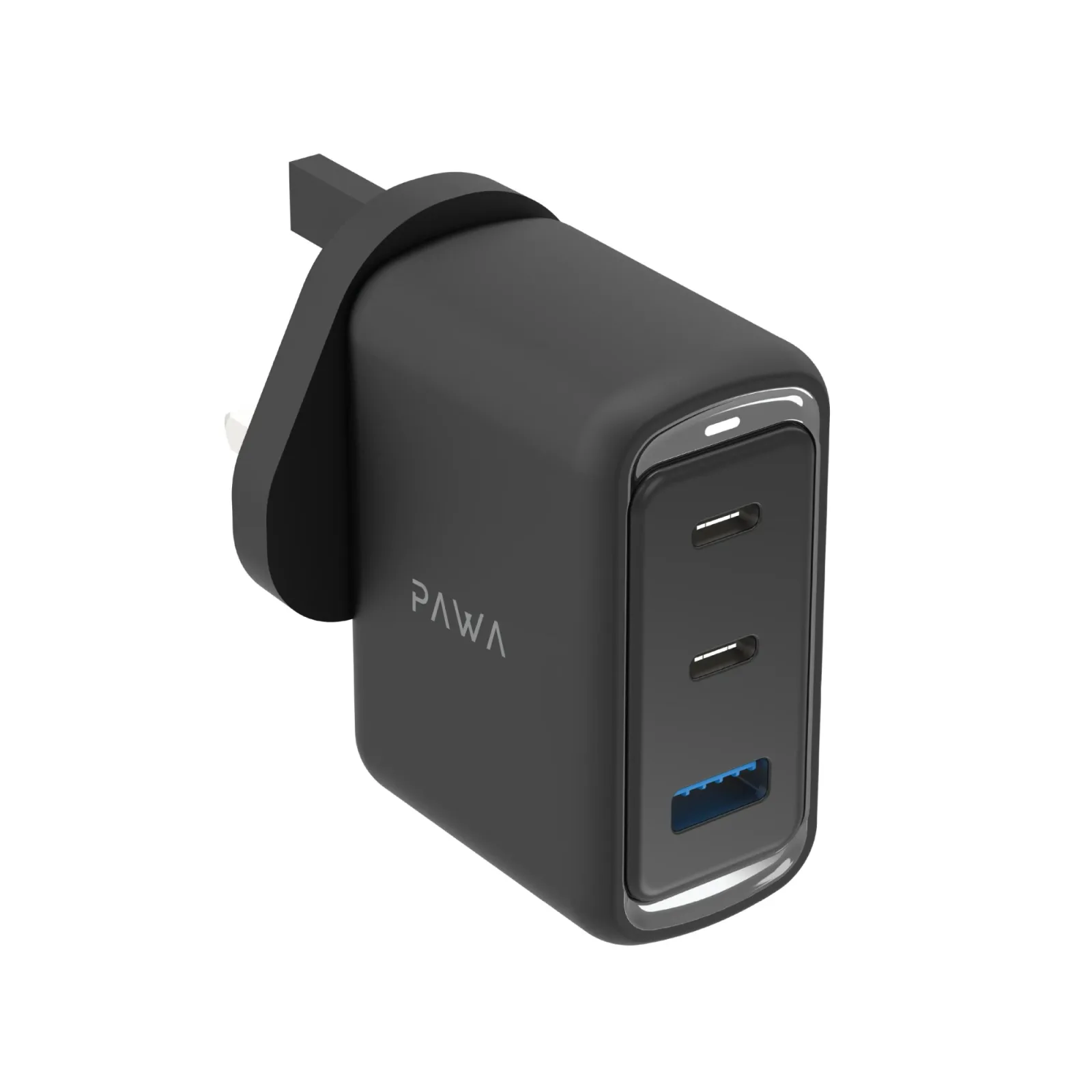 PAWA VECTOR TRIPLE PORT GAN CHARGER 70W BLACK PW-TCVR70UK-BK
