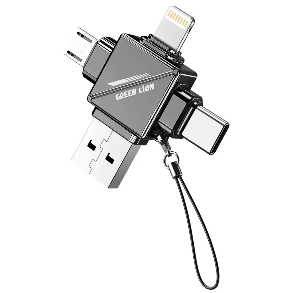 GREEN LION 4 IN1 TF CARD READER MICRO SD CARDS GRAY GN4N1TCCARRGY thumbnail 2
