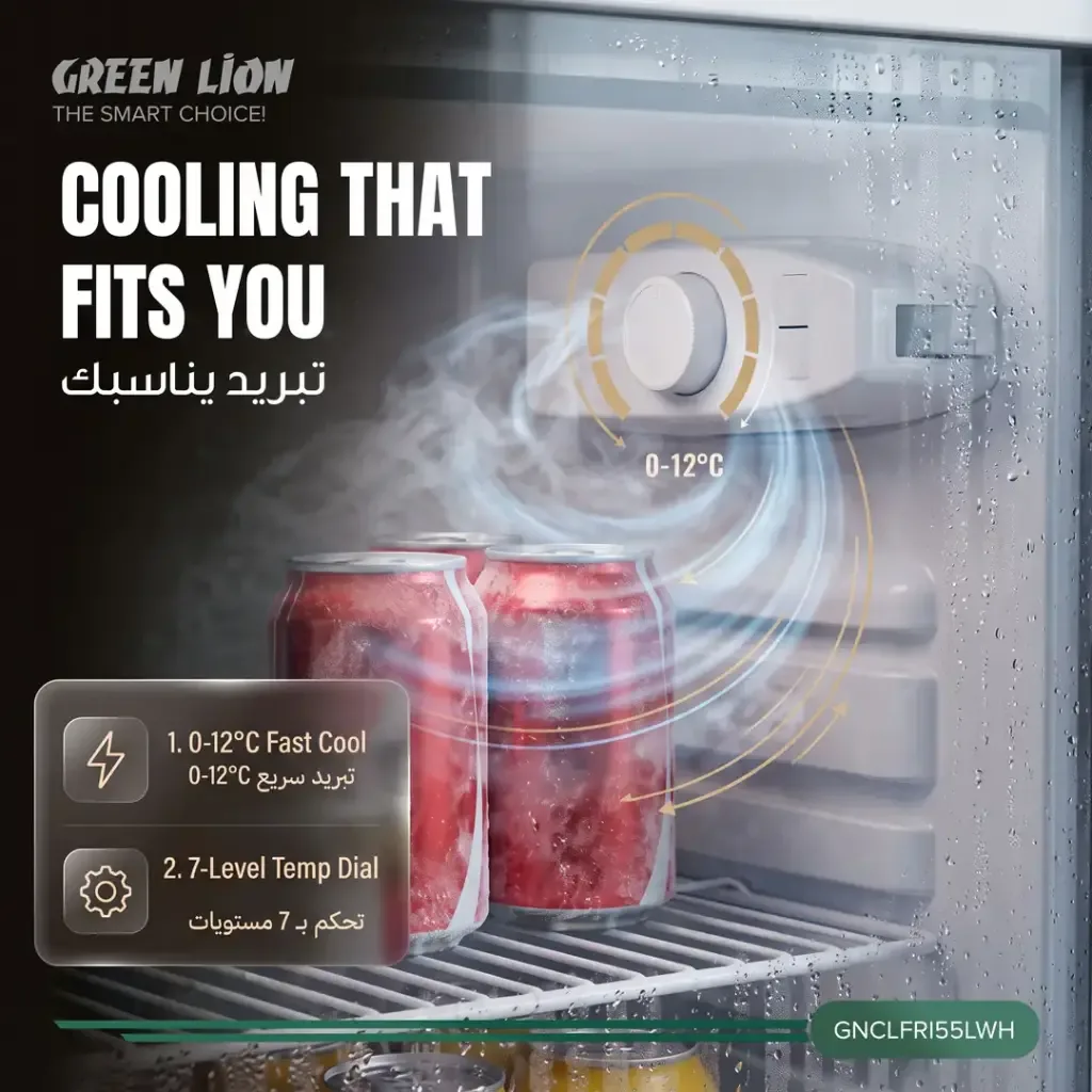 GREEN LION CLASSIC 55L MINI FRIDGE WHITE GNCLFRI55LWH thumbnail 5