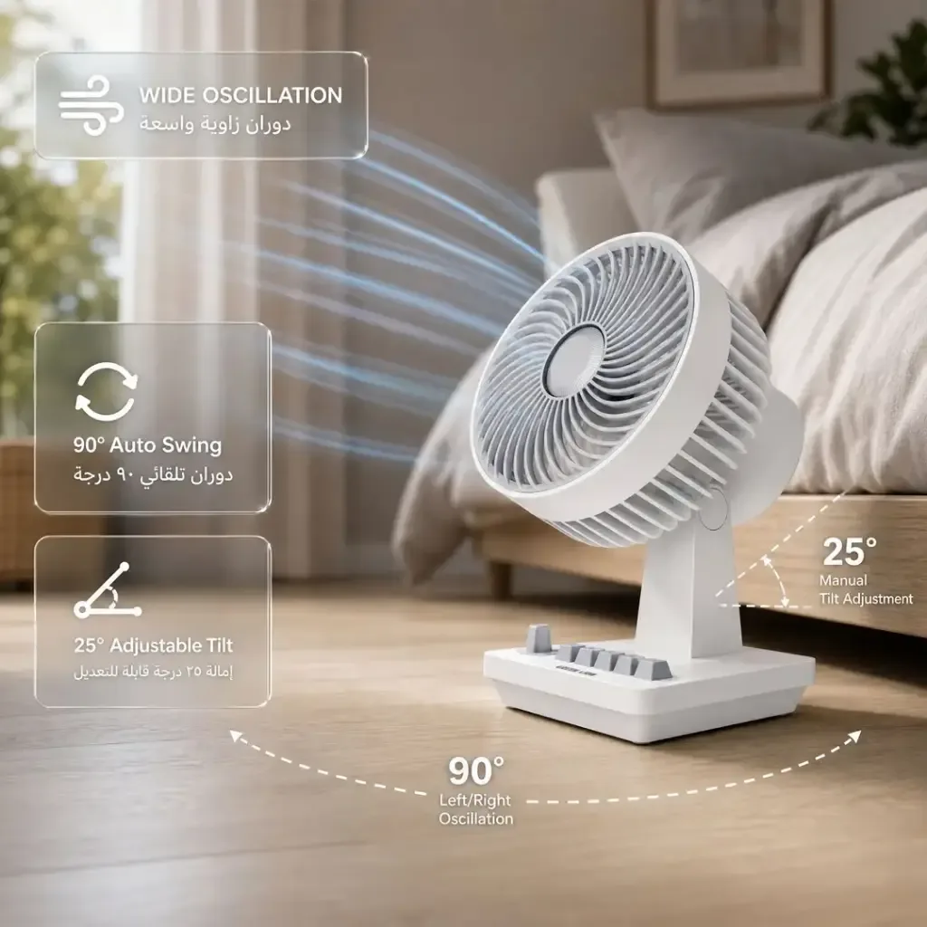 GREEN LION CLASSIC 8 INCH DESKTOP FAN WHITE GNPF23DEFANWH thumbnail 4