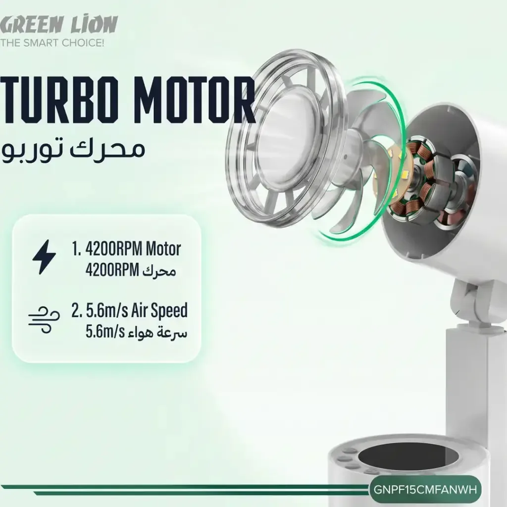 GREEN LION COMO FOLDING LAMP FAN 7200MAH WHITE GNPF15CMFANWH thumbnail 7