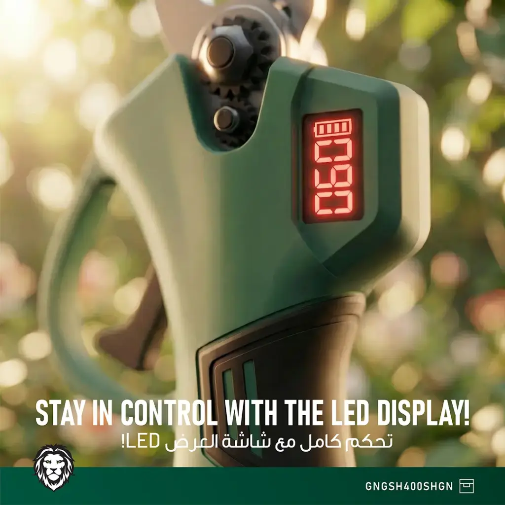 GREEN LION GSH-400 ELECTRIC PRUNING SHEARS TOOL  21V CORDLESS BATTERY GREEN  GNGSH400SHGN thumbnail 8