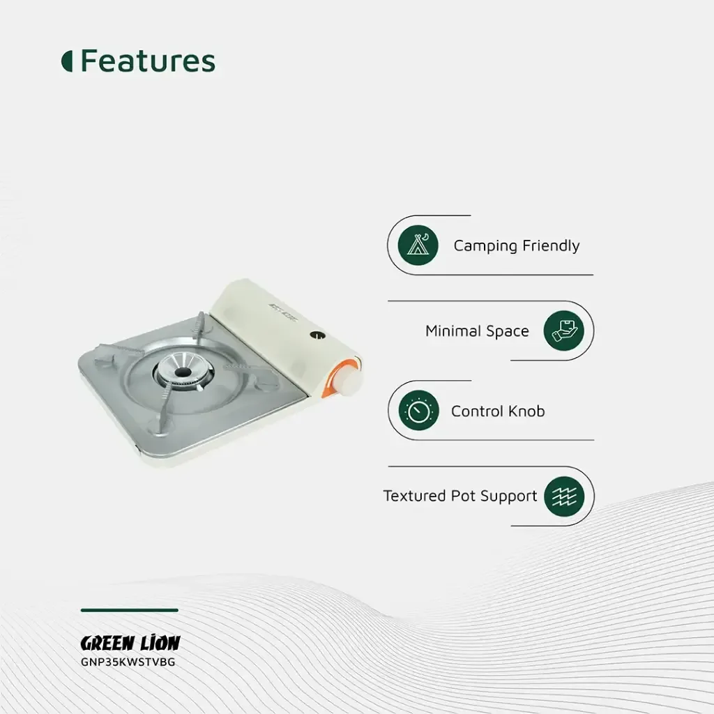 GREEN LION PORTABLE OUTDOOR STOVE 3.5KW BEIGE GNP35KWSTVBG thumbnail 2