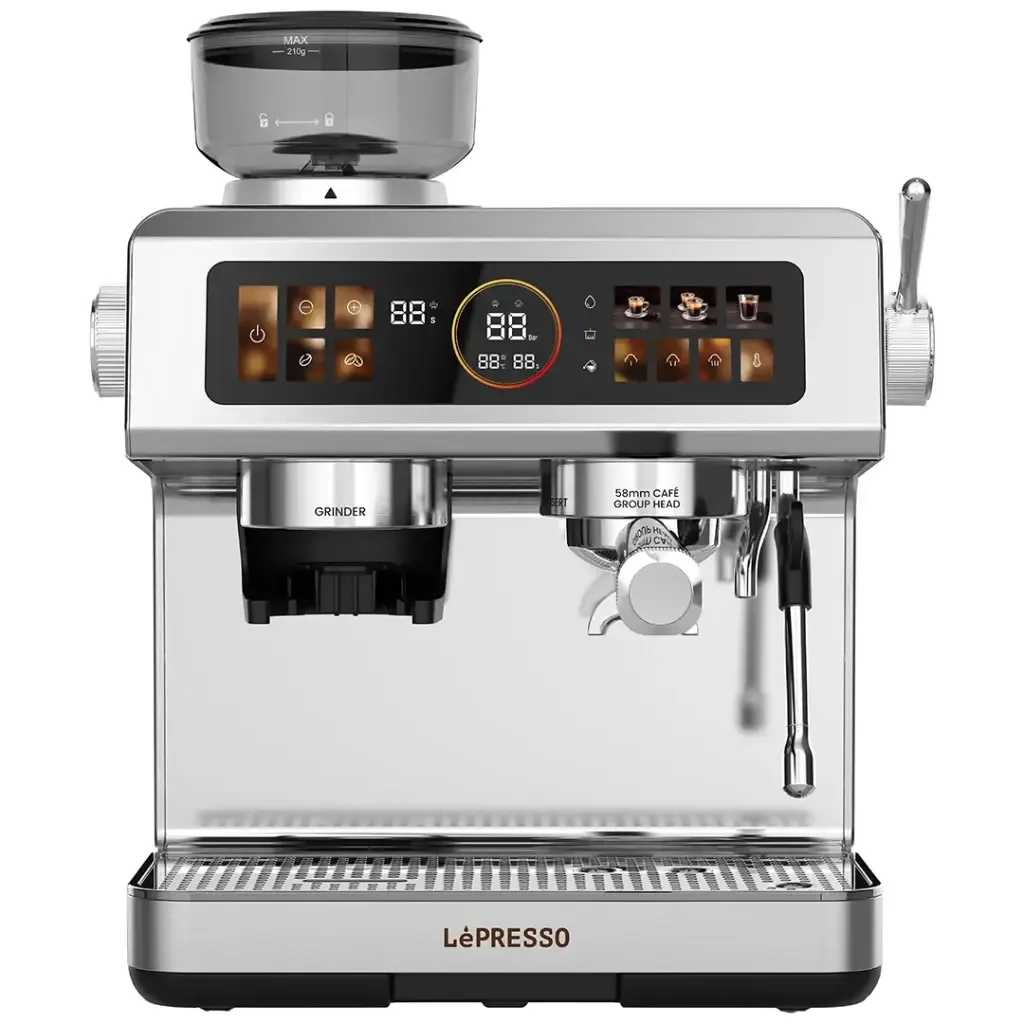 LEPRESSO DELIZIOSA SEMI AUTOMATIC COFFEE MACHINE WITH TOUCH CONTROL PANEL SILVER LPCFFSCM0098SL