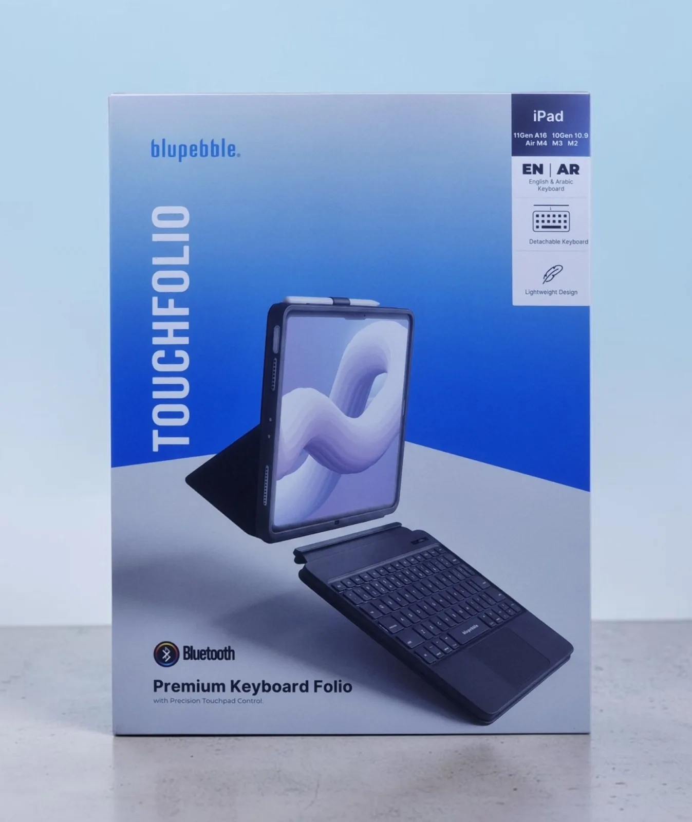 BLUPEBBLE IPAD AIR 11TH10TH TOUCHFOLIO KEYBOARD WITH TRACKPAD ENAR BLACK BP-TOUCHFOLIOAR-BK 