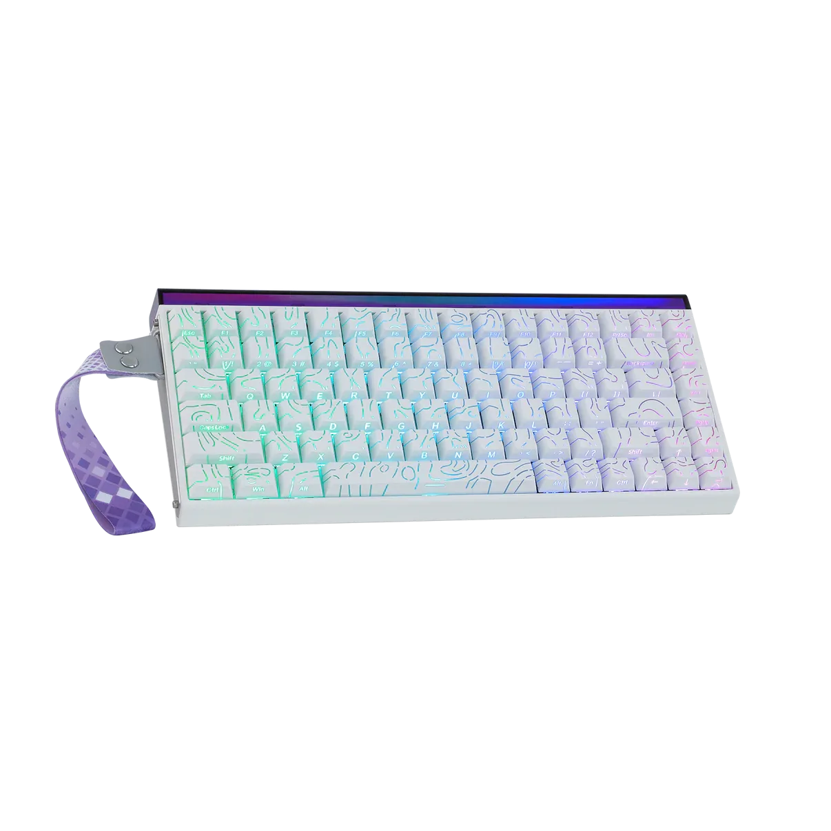 AULA 84 KEYS RGB 75% WIRED MECHANICAL GAMING KEYBOARD BLACK KING MAGNETIC SWITCH WHITE CONTOUR thumbnail 4
