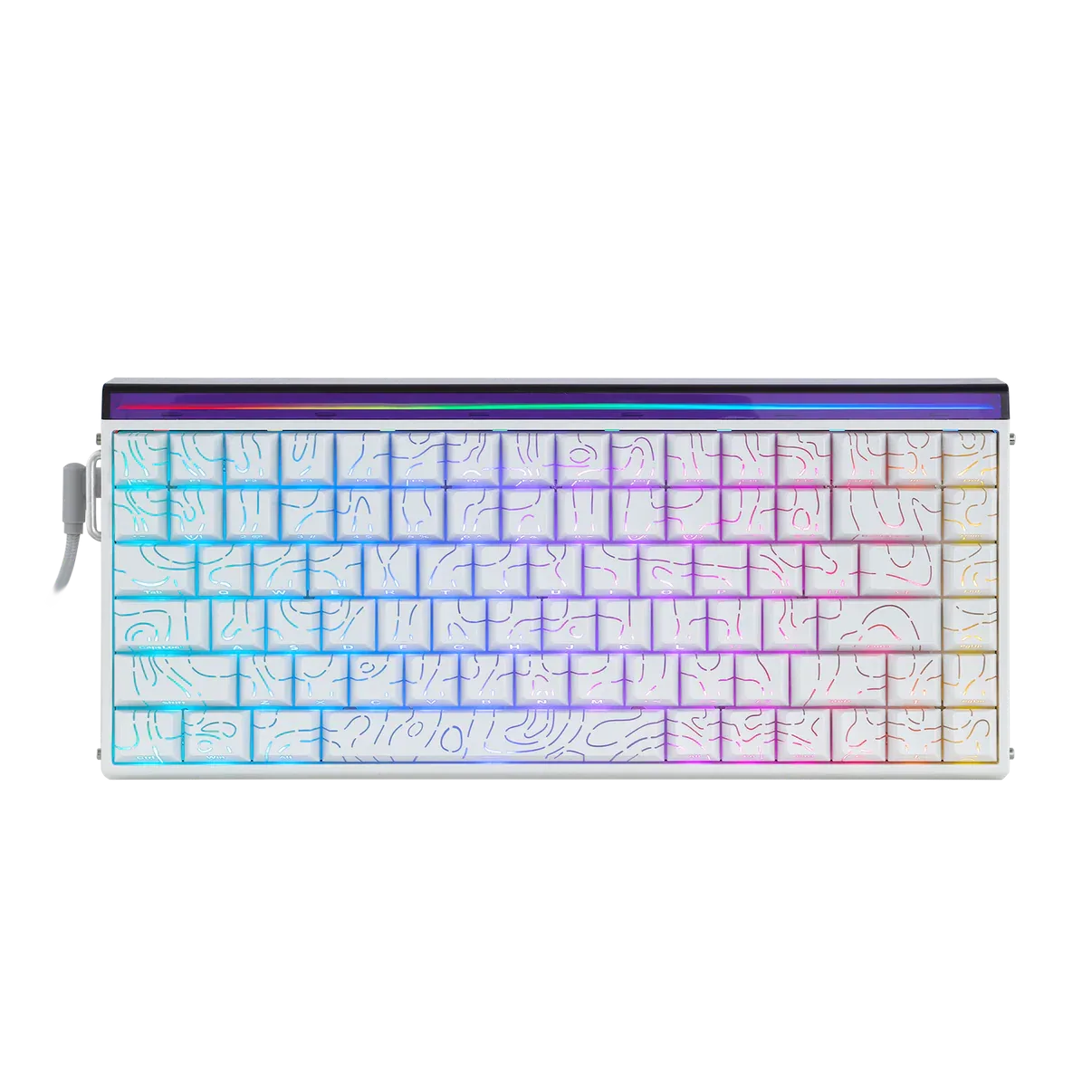 AULA 84 KEYS RGB 75% WIRED MECHANICAL GAMING KEYBOARD BLACK KING MAGNETIC SWITCH WHITE CONTOUR thumbnail 5