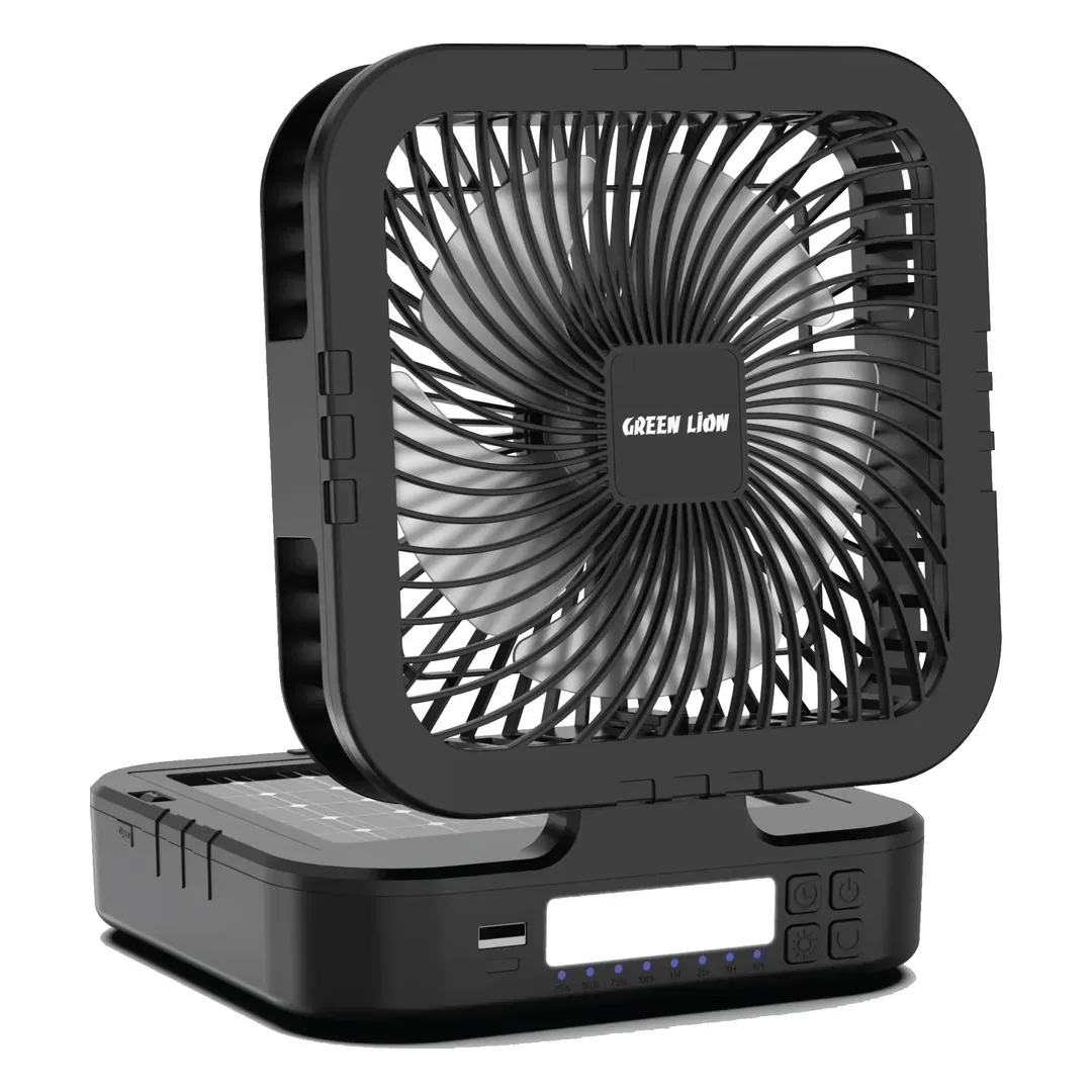 GREEN LION SOLAR TRIO PORTABLE FAN BLACK GNPF24SOLFNBK