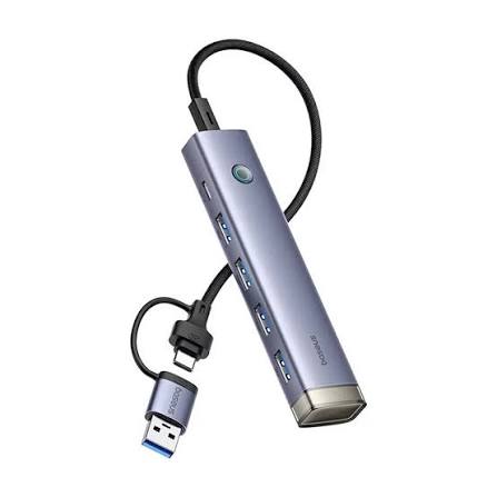 BASEUS ULTRAJOY SERIES 4-PORT HUB AIR SPACE GREY B0005280B811