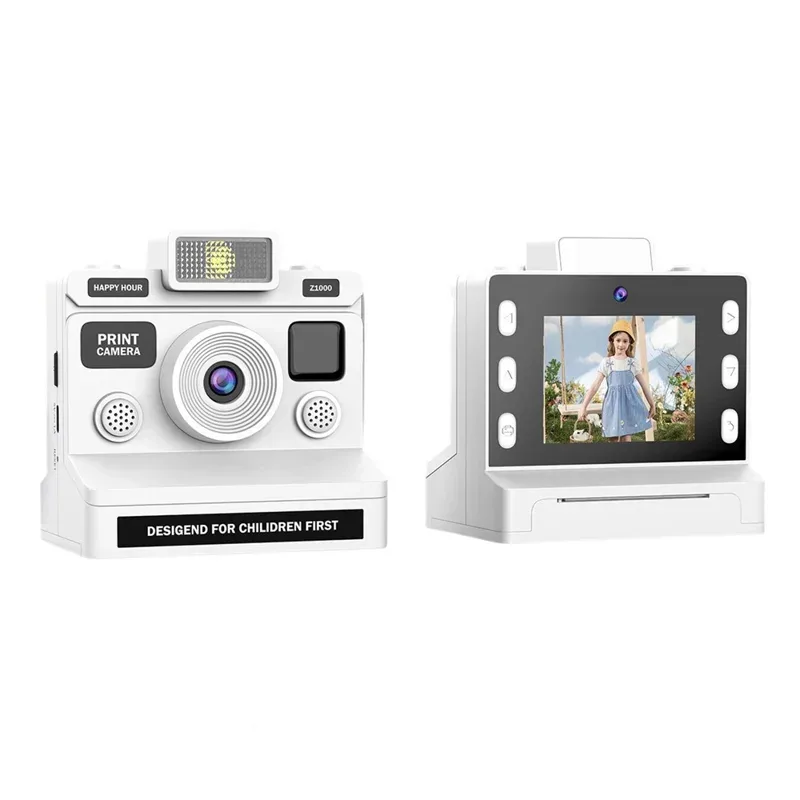 CHILDREN INSTANT PRINT DIGITAL TOY CAMERA WHITE