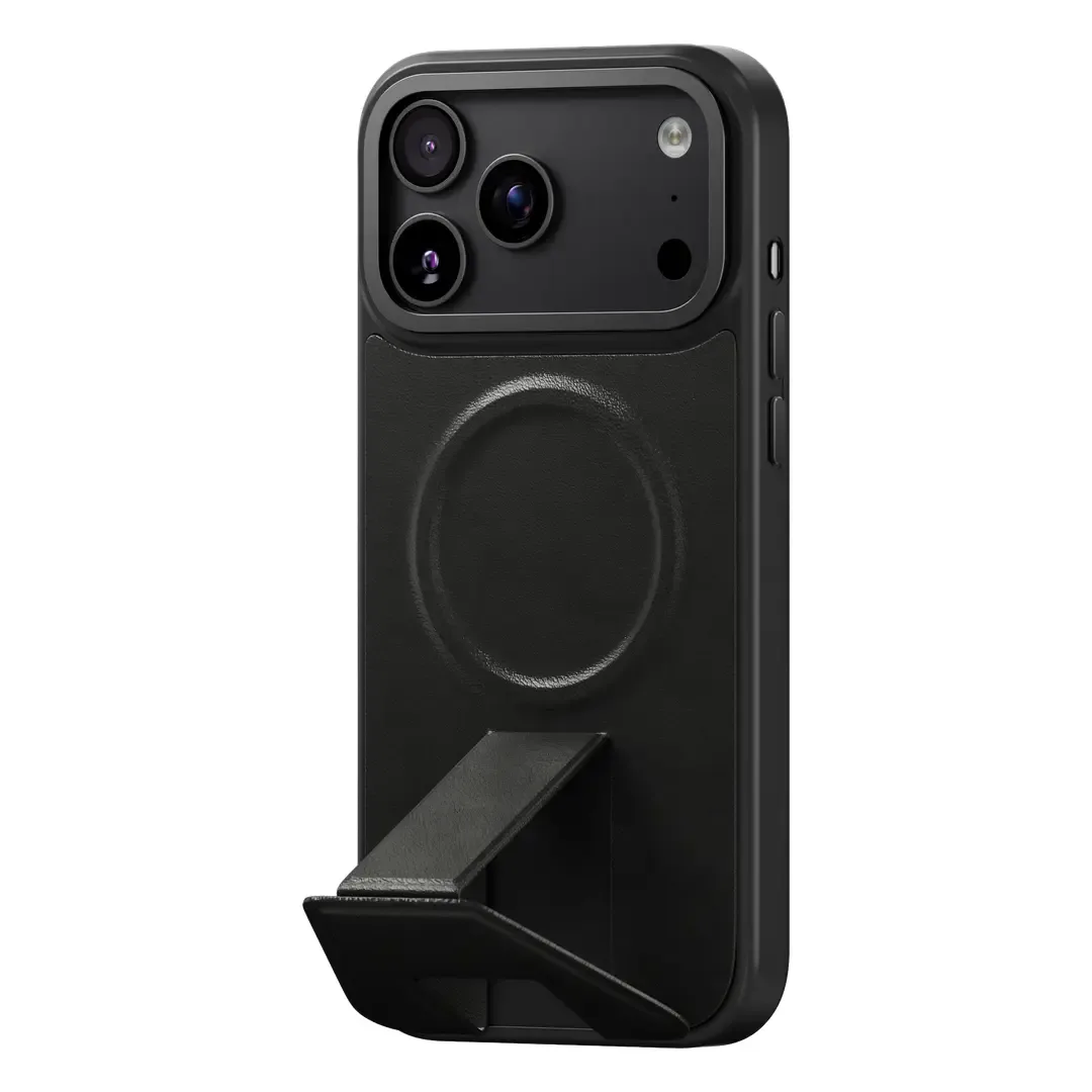 LEVELO ARCEN IPHONE 18 PRO MAX MAGSAFE LEATHER KICKSTAND CASE BLACK LVLARNPUC18PMBK
