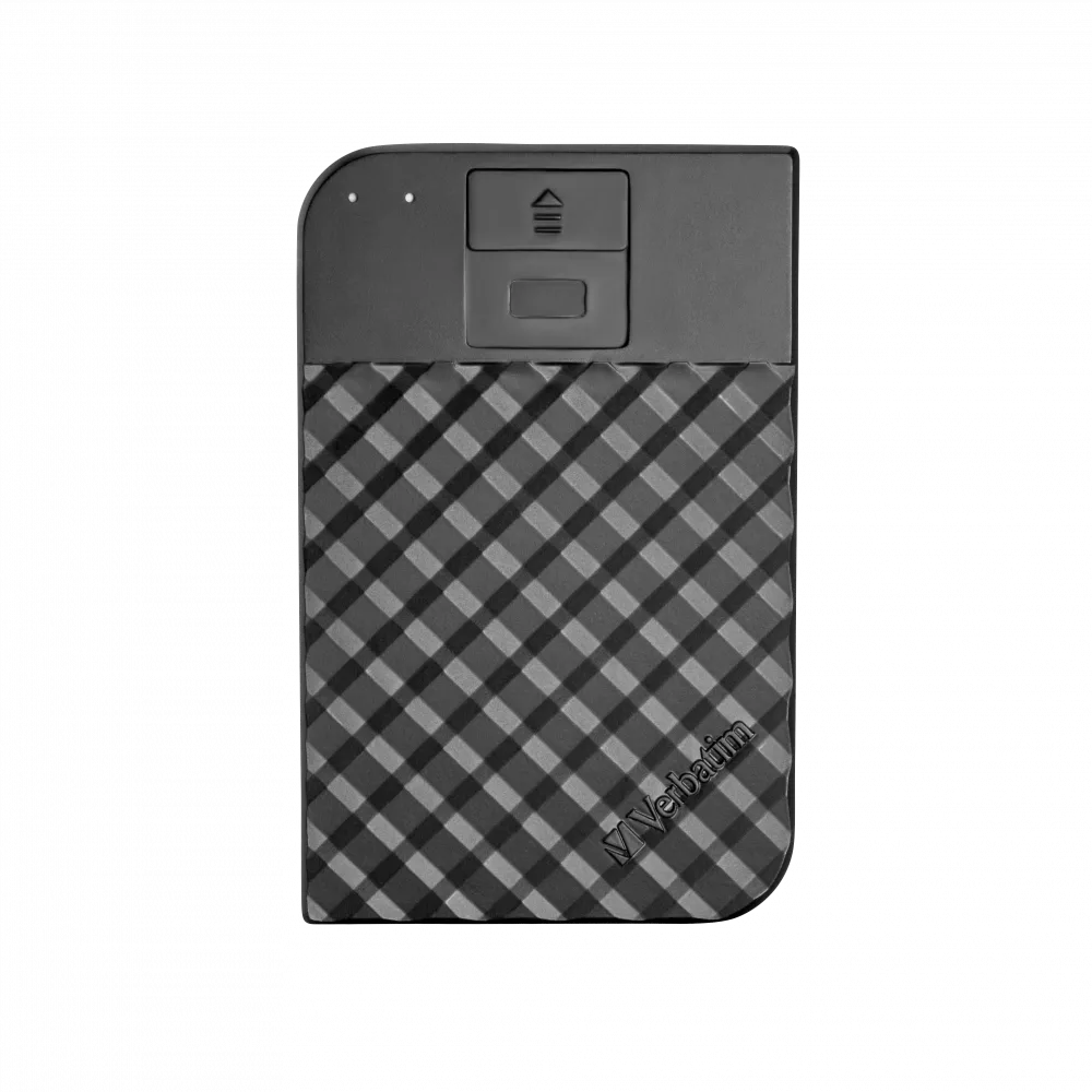 VERBATIM 2TB FINGERPRINT SECURE USB 3.2 GEN1 USB-C PORTABLE HARD DRIVE BLACK VER-53651