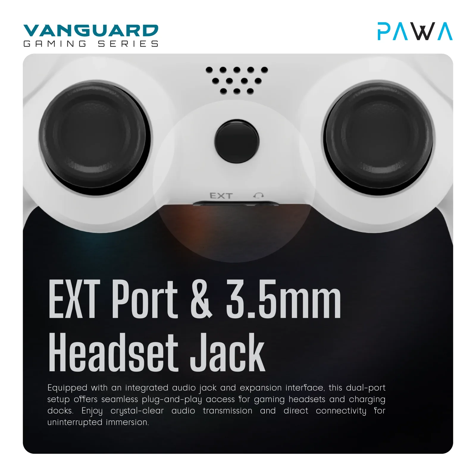 PAWA VANGUARD GAMING SERIES GHOST PS4 WIRELESS CONTROLLER WHITE PW-VGSPSC30-WH thumbnail 4