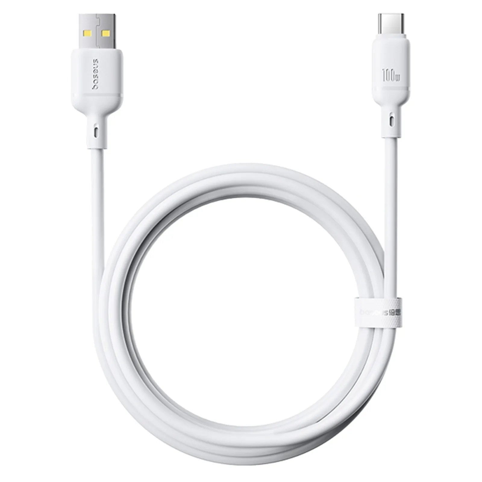 BASEUS SILKY FAST CHARGING CABLE USB A TO USB C 100W 2M MOON WHITE P10377703213