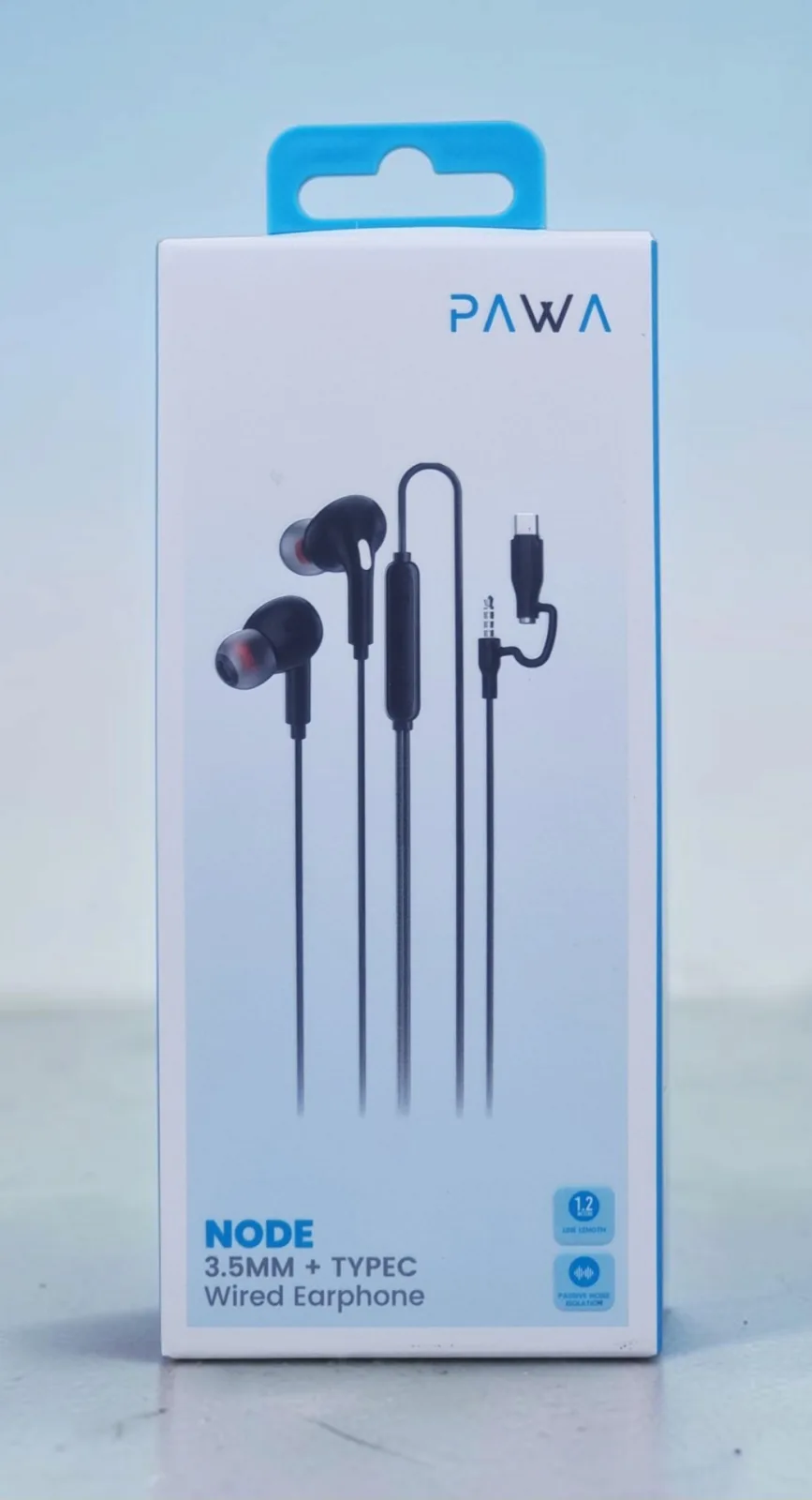 PAWA NODE 3.5MM + TYPE C WIRED EARPHONE BLACK PW-NDEP35-BK