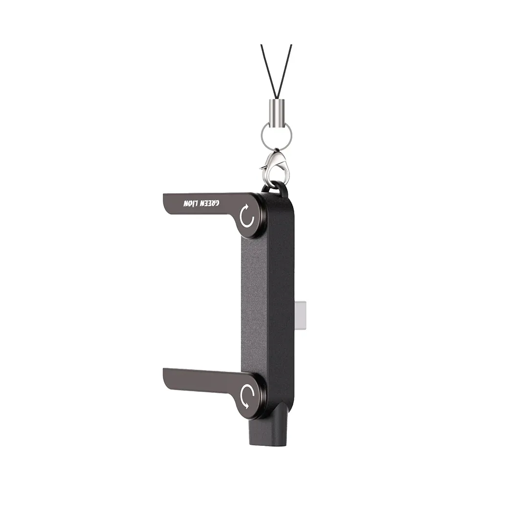 GREEN LION USB-C 2 IN 1 OTG HOLDER WITH USB-C OUTPUT 240W BLACK GNUSBCHLDRBK