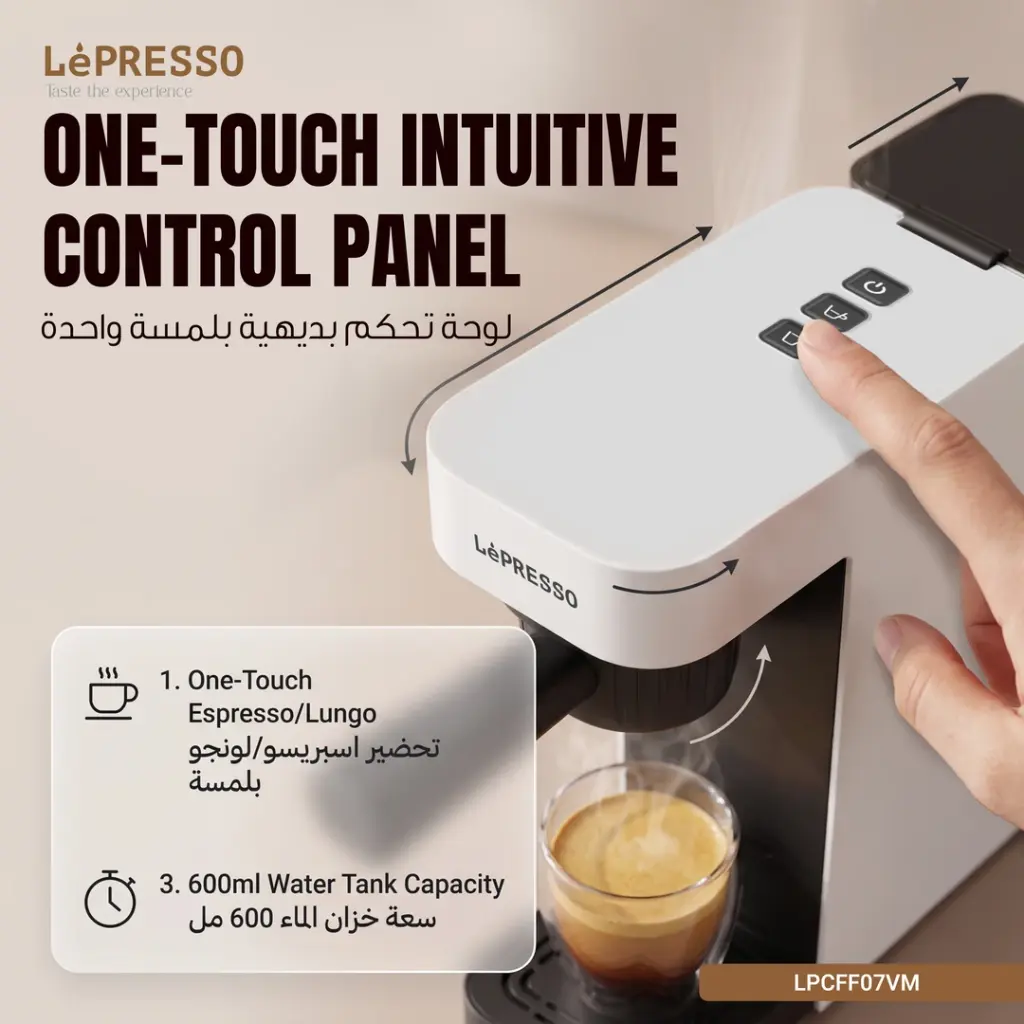 LEPRESSO VELLUTO 3 IN 1 COFFEE MACHINE WHITE LPCFF07VMWH thumbnail 3