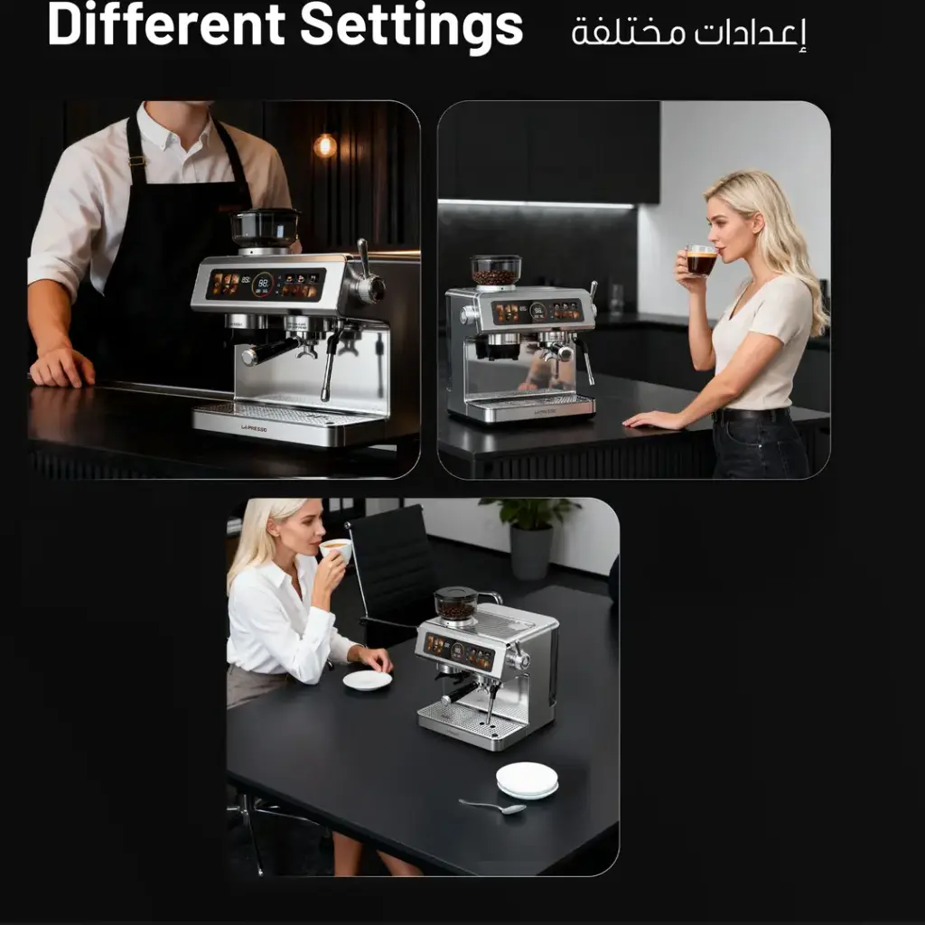 LEPRESSO DELIZIOSA SEMI AUTOMATIC COFFEE MACHINE WITH TOUCH CONTROL PANEL SILVER LPCFFSCM0098SL thumbnail 3