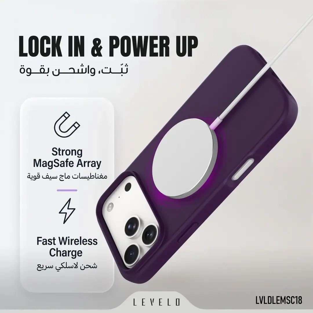 LEVELO MELBU IPHONE 18 PRO MAX MAGSAFE HYBRID SILICONE+PC DEFENSE CASE BLACK LVLMLBPCSC18PMBK thumbnail 6