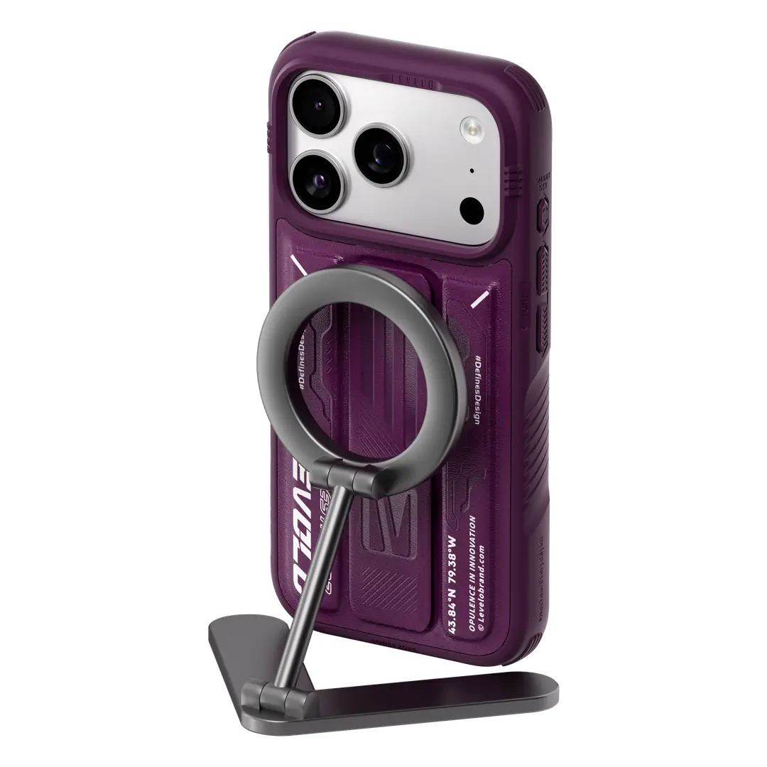 LEVELO IPHONE 18 PRO MAX MORPHIX DEFENDER MAGSAFE CASE WITH KICKSTAND BURGUNDY LVLMMRPDC18PMBUR thumbnail 2