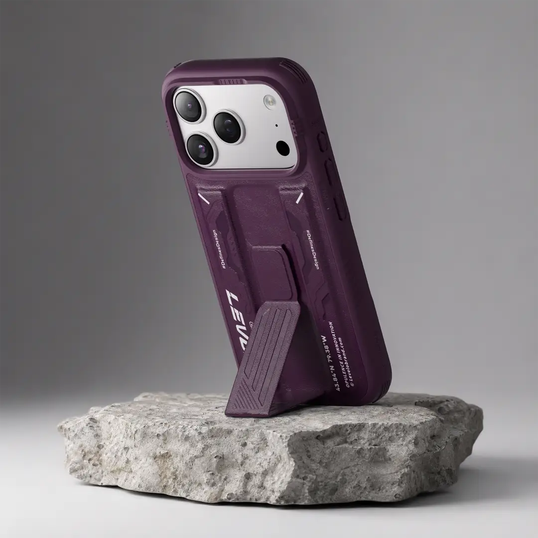 LEVELO IPHONE 18 PRO MAX MORPHIX DEFENDER MAGSAFE CASE WITH KICKSTAND BURGUNDY LVLMMRPDC18PMBUR thumbnail 3