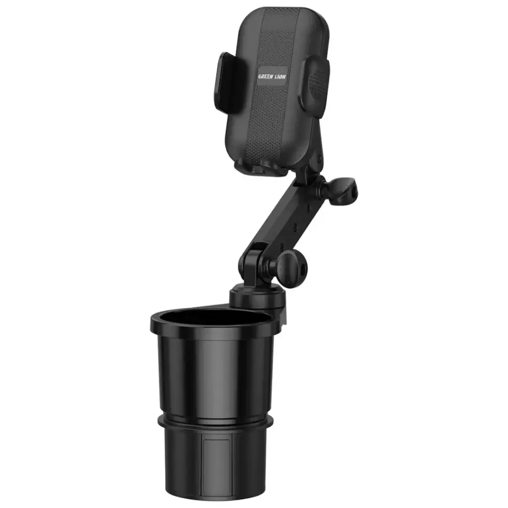 GREEN LION 2 IN 1 FLEXGRIP CAR CUP HOLDER AND PHONE MOUNT BLACK GN2N1CUPHLBK