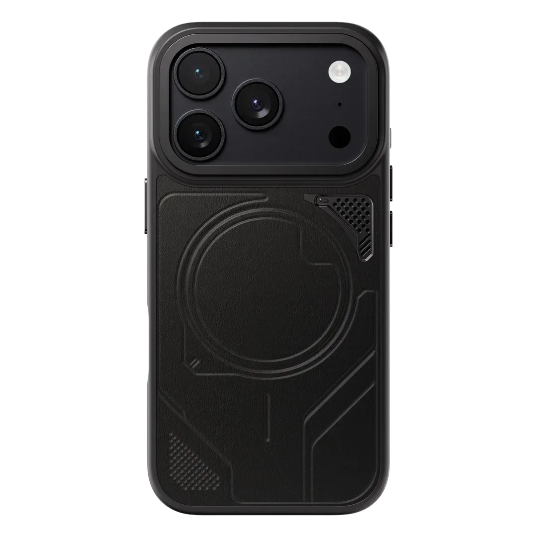 LEVELO IPHONE 18 PRO OPAL MAGSAFE LEATHER CASE HYBRID PC TPU CONSTRUCTION BLACK LVLOPLMPUC18PBK