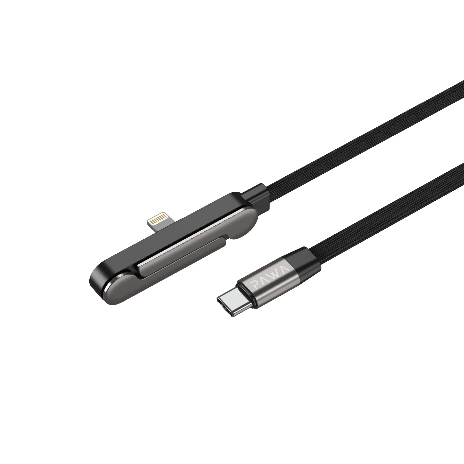 PAWA PIVOT TYPE C TO LIGHTNING HOLDER 1M BRAIDED CABLE 27W BLACK PW-CBLCL120-BK thumbnail 2