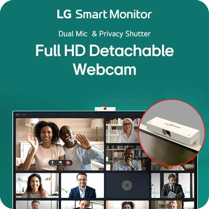 LG 32 INCH 4K HDR SMART MONITOR WITH WEBCAM WHITE 32U850SA-W thumbnail 10