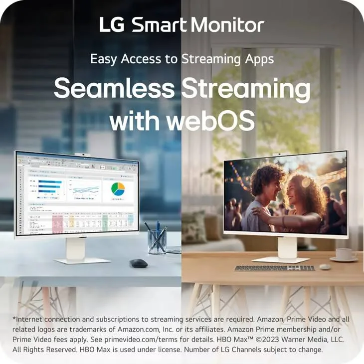 LG 32 INCH 4K HDR SMART MONITOR WITH WEBCAM WHITE 32U850SA-W thumbnail 4