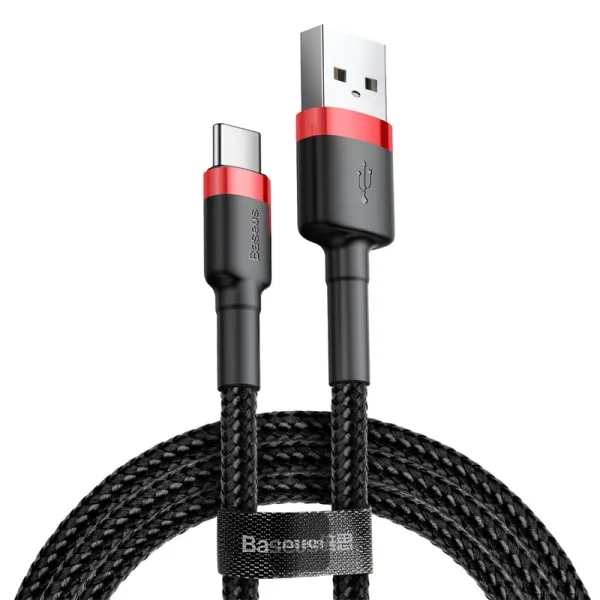 BASEUS CAFULE CABLE USB FOR TYPE C 2A 3M CATKLF-U91 RED+BLACK 