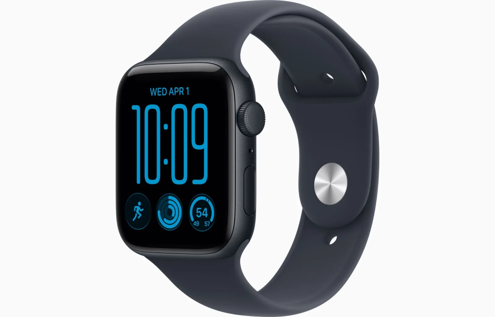 APPLE WATCH SE 3 44MM GPS 2026 MIDNIGHT ALUMINUM CASE WITH NAVY BLUE SPORT BAND S-M MJL74