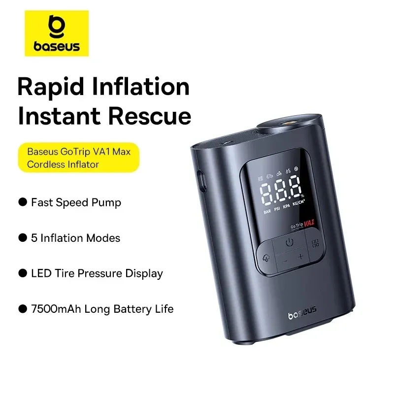 BASEUS GOTRIP VA1 PRO SUPER MINI WIRED INFLATOR 22 CYLINDER COSMIC BLACK C0119701 thumbnail 4