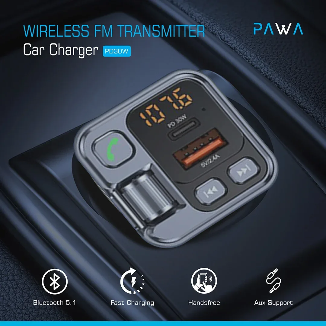 PAWA PULSEFM FM TRANSMITTER 30W GREY PW-PLFMT36W-BK thumbnail 3