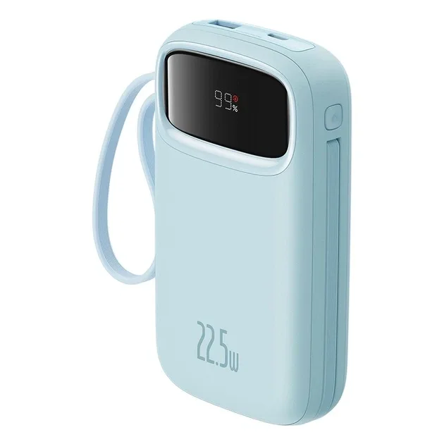 BASEUS QPOW2 DUAL CABLE DIGITAL DISPLAY FAST CHARGE POWER BANK 10000MAH 22.5W GALAXY BLUE P10055003313