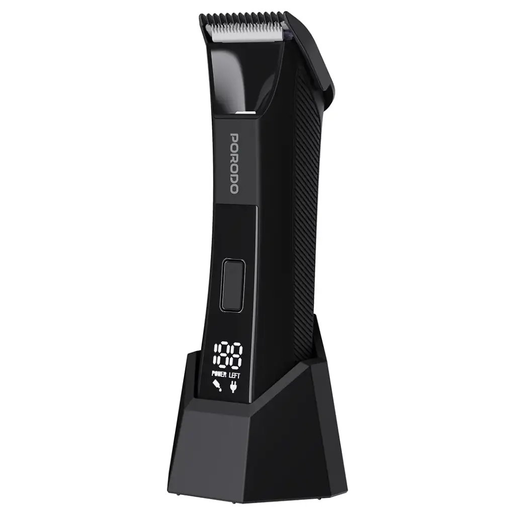 PORODO LIFESTYLE CERAMIC BLADE GENTLE GROOMING TRIMMER WITH DIGITAL DISPLAY BLACK PDLFST8126BK