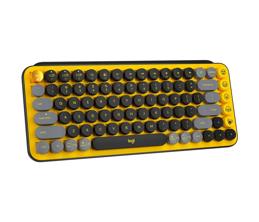 LOGITECH POP WIRELESS MECHANICAL EMOJI KEYBOARD BLAST YELLOW 920-010816 thumbnail 4