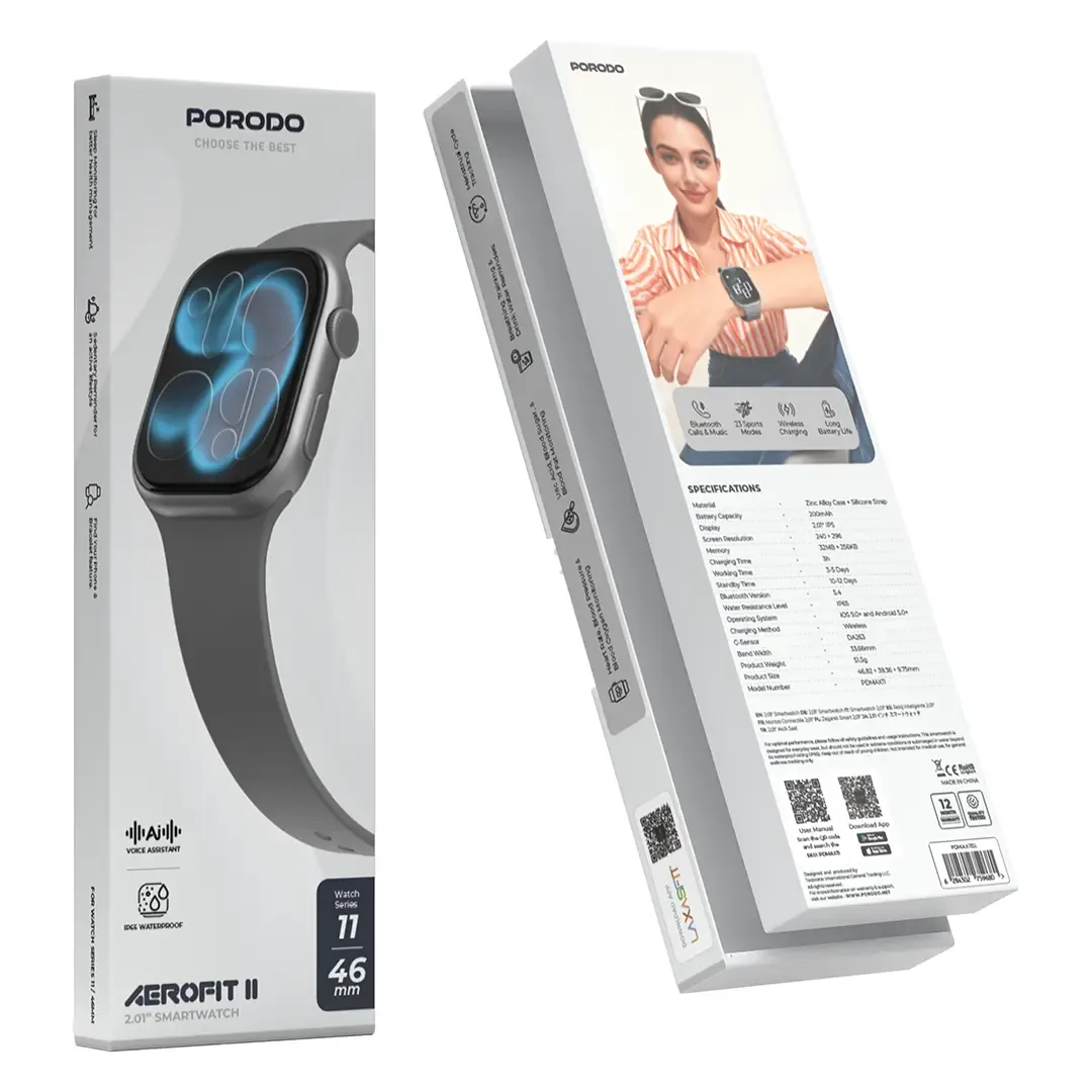 PORODO AEROFIT II 2.01 SMART WATCH 46MM SILVER PDMAX11SL thumbnail 3