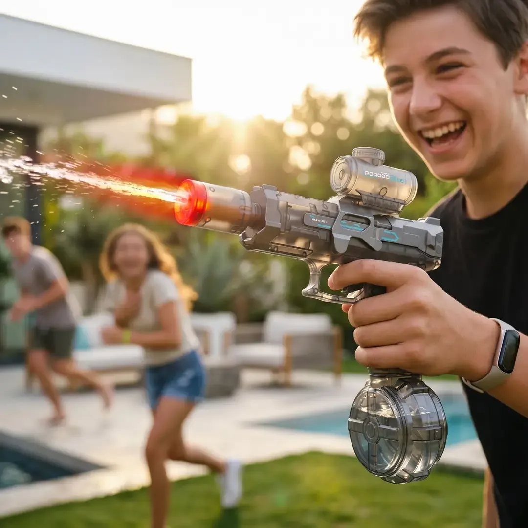 PORODO BLUE BLUE JET AUTO-FIRING ELECTRIC WATER GUN GREY PBWG1271224GY thumbnail 6