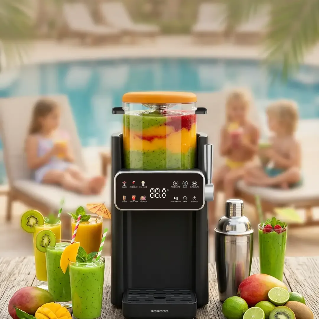 PORODO LIFESTYLE FRAPPE ICE CREAM AND SLUSHIE MAKER 1.2L MAX BLACK-ORANGE PDLFST2506BKOG thumbnail 3