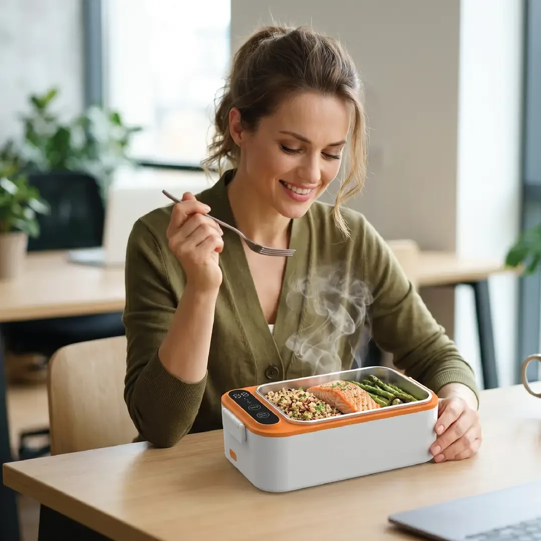 PORODO LIFESTYLE LITE LUNCH ELECTRIC HEATED LUNCH BOX WHITE-ORANGE PDLFSTDA01WHOG thumbnail 3