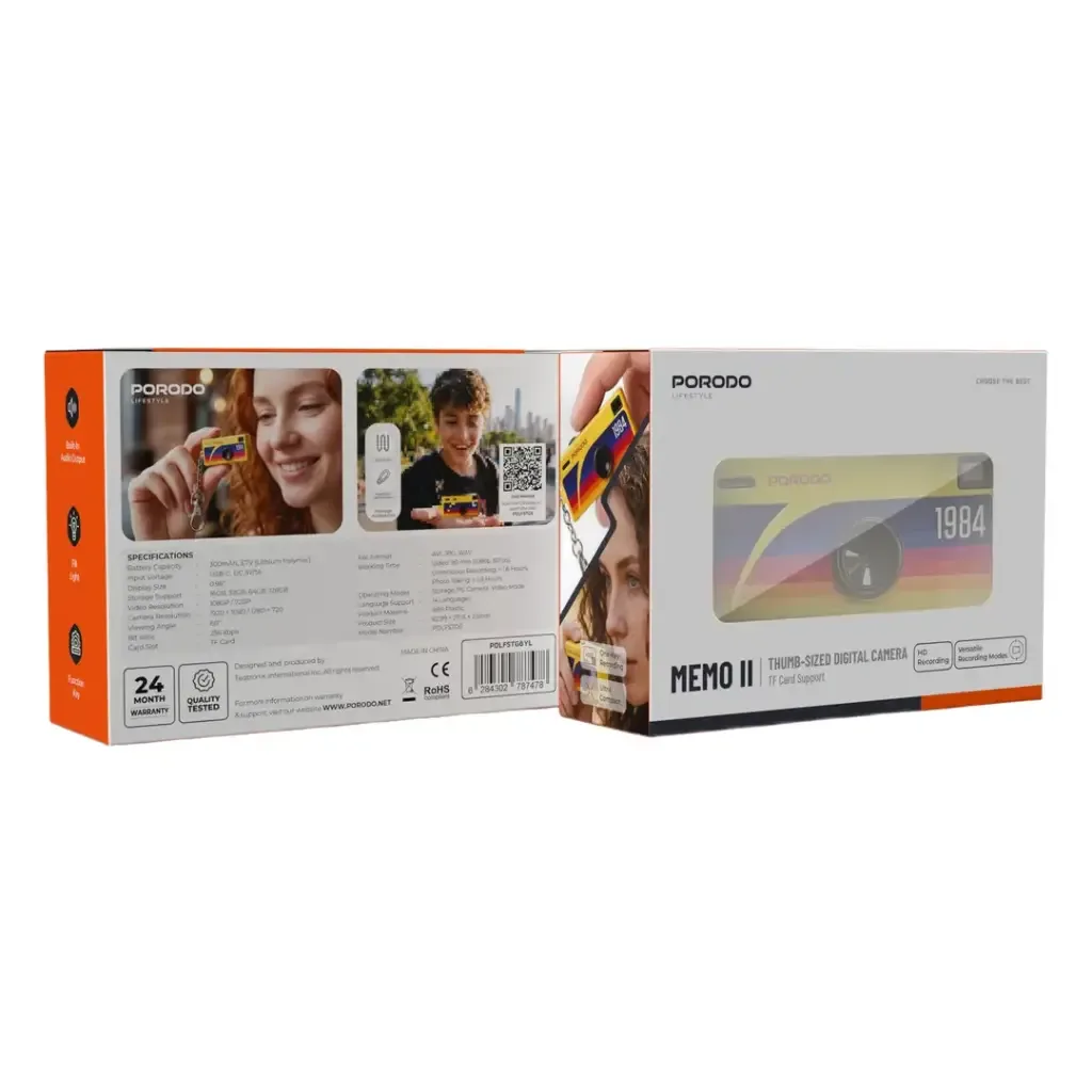 PORODO LIFESTYLE MEMO II THUMB-SIZED DIGITAL CAMERA TF CARD SUPPORT YELLOW PDLFSTG6YL thumbnail 3