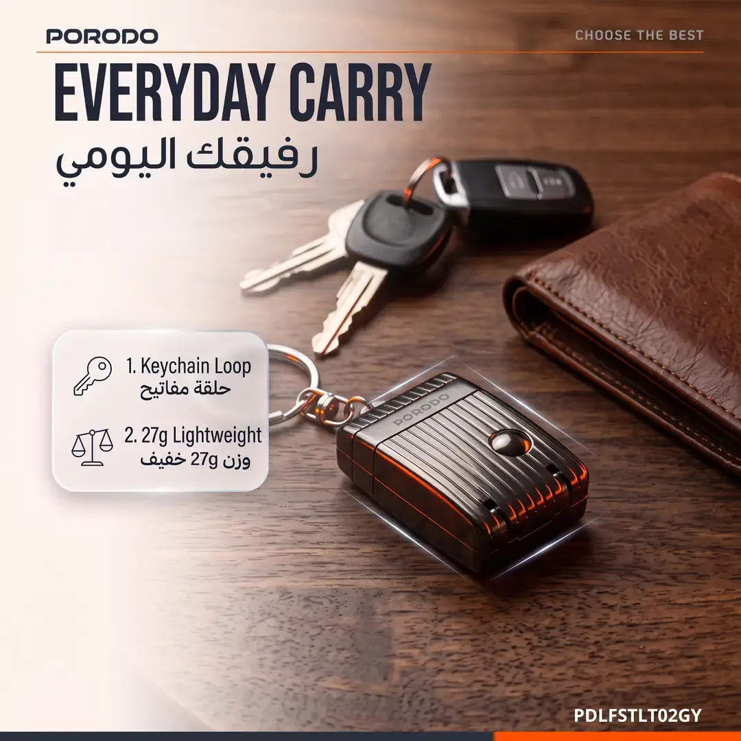 PORODO LIFESTYLE NETA POCKET SIZE NAIL CLIPPER WITH KEYCHAIN RING GREY PDLFSTLT02GY thumbnail 3