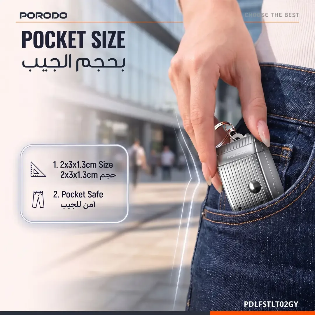 PORODO LIFESTYLE NETA POCKET SIZE NAIL CLIPPER WITH KEYCHAIN RING GREY PDLFSTLT02GY thumbnail 5