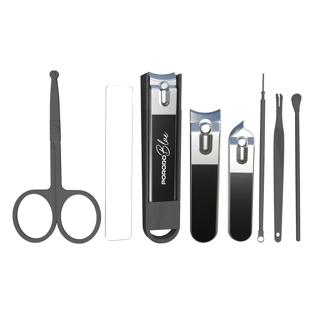 PORODO BLUE 8 IN 1 PORTABLE NAIL CLIPPER SET BLACK PB10BK thumbnail 4