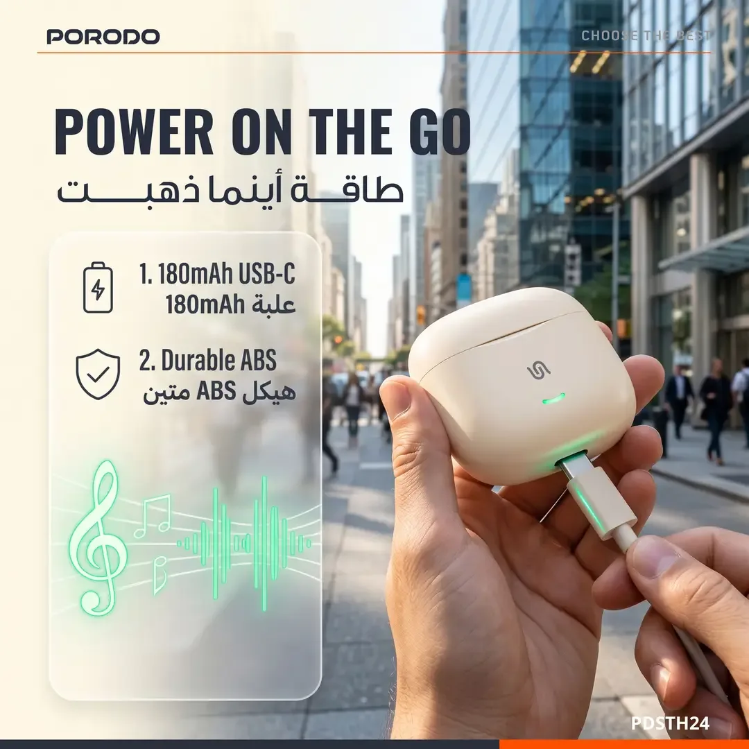 PORODO SOUNDTEC WAVE WIRELESS EARBUDS WITH INSTANT AUTO PAIRING BLACK PDSTH24BK thumbnail 2